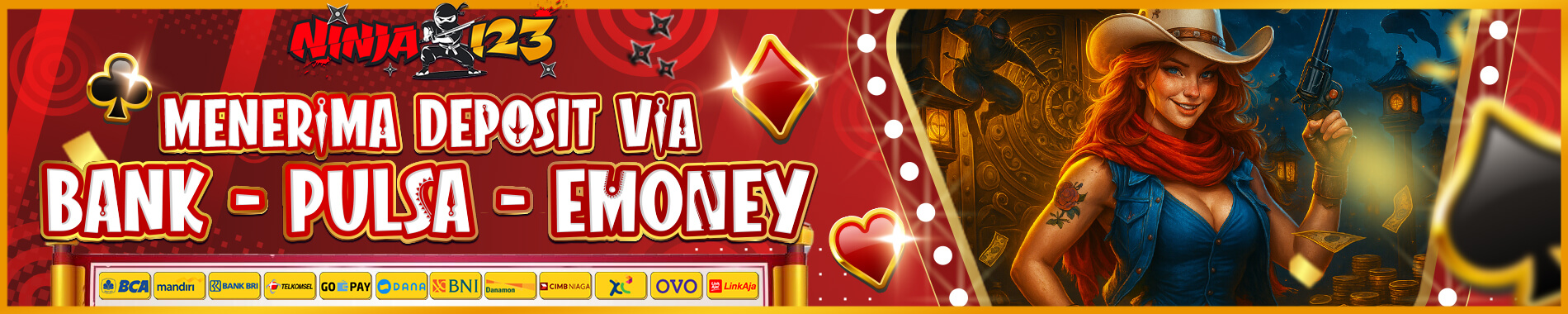 ninja123 deposit via bank e wallet dan pulsa
